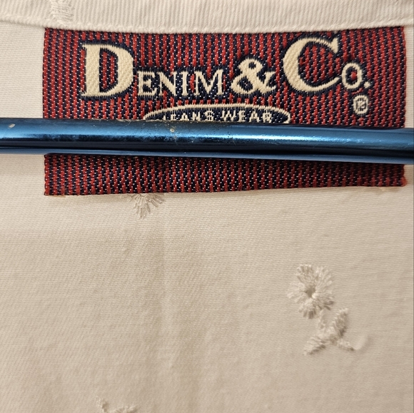 NWT - Denim & Co. White Denim Jumper w Embroidered Eyelets - Size 1X - Picture 5 of 9